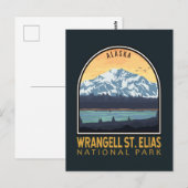 Wrangell St Elias National Park  Emblem Briefkaart (Voorkant / Achterkant)
