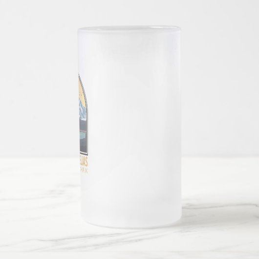 Wrangell St Elias National Park  Emblem Matglas Bierpul (Center)