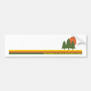 Wrangell-St. Elias National Park Pine Trees Sun Bumpersticker