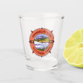 Wrangell St Elias National Park Retro Compass Shot Glas (Voorkant)