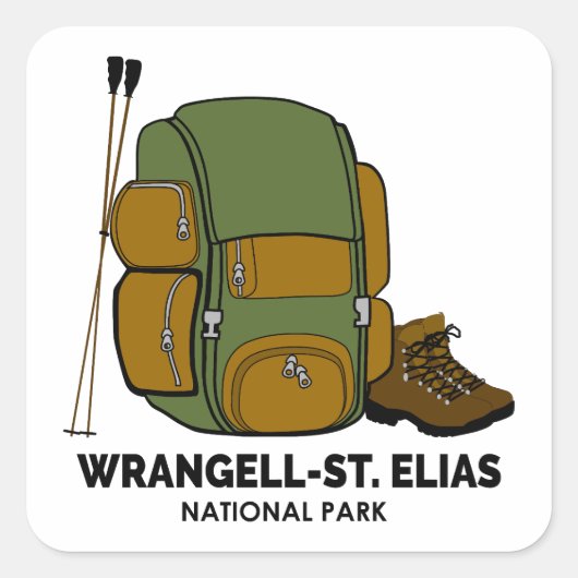 Wrangell-St. Elias National Park Rugzak Vierkante Sticker (Voorkant)