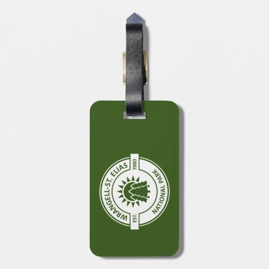 Wrangell-St. Elias National Park Sun Trees Bagagelabel (Achterkant verticaal)