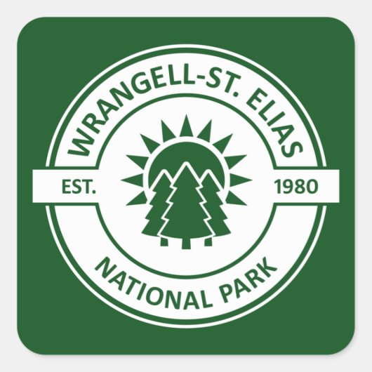Wrangell-St. Elias National Park Sun Trees Vierkante Sticker (Voorkant)