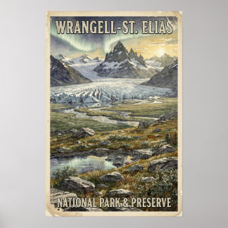 Wrangell-St. Elias Reisposter uit het verleden Poster