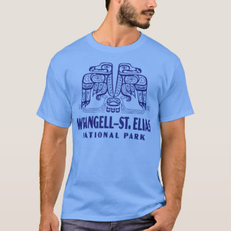 WrangellStElias Nationaal Park Retro Vogel Wordmar T-shirt
