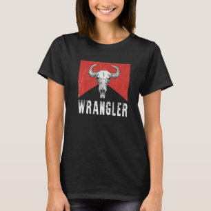 Wranglers Bull Skull Country Music Luipaard Koe S T-shirt