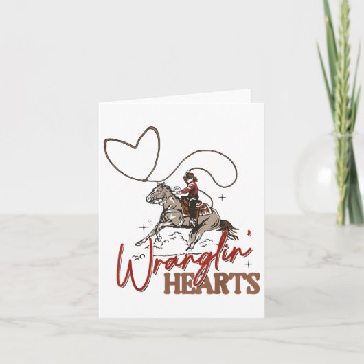 Wranglin Hearts Cowboy Western Valentijnsdag  Kaart (Voorkant)
