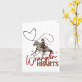 Wranglin Hearts Cowboy Western Valentijnsdag  Kaart (Gele Bloem)