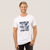Wranglin My Feral Grandchildren Cowboy Racccoon  Tri-Blend Shirt (Voorkant volledig)