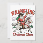 Wrangling Christmas Cheer Cowboy Santa Country Feestdagenkaart (Voorkant)