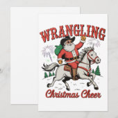 Wrangling Christmas Cheer Cowboy Santa Country Feestdagenkaart (Voorkant / Achterkant)