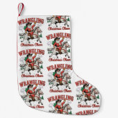 Wrangling Christmas Cheer Cowboy Santa Country Kleine Kerstsok (Voorkant)