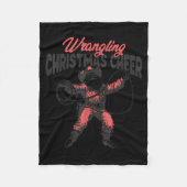 Wrangling Christmas Cheer Funny Cowboy Santa Weste Fleece Deken (Voorkant)