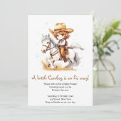 Wrangling Joy: Cowboy Wild West Baby shower Kaart (Staand voorkant)