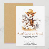 Wrangling Joy: Cowboy Wild West Baby shower Kaart (Voorkant / Achterkant)