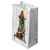 Wrap een Chocolate Lab Grappig Kerstcadeau Klein Cadeauzakje (Achterkant Gekanteld)