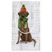 Wrap een Chocolate Lab Grappig Kerstcadeau Klein Cadeauzakje (Voorkant)