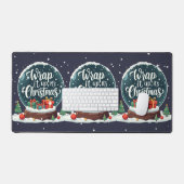 Wrap It Up Het is Kerstmis Sneeuw Wereldbol Ontwer Bureaumat (Keyboard & Muis)