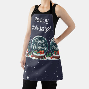 Wrap It Up Het is Kerstmis Sneeuw Wereldbol Ontwer Schort