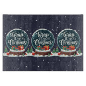 Wrap It Up Het is Kerstmis Sneeuw Wereldbol Ontwer Snijplank (Voorkant)