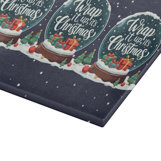 Wrap It Up Het is Kerstmis Sneeuw Wereldbol Ontwer Snijplank (Hoek)