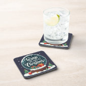 Wrap It Up It’s Christmas Snow Globe Design Bier Onderzetter (Rechterzijde)