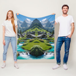 Wrap jezelf in Alpine Peace Cosy Up met dorp Fleece Deken