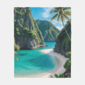 Wrap jezelf in het paradijs: de tropische baai fleece deken (Voorkant)