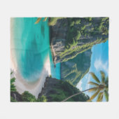 Wrap jezelf in het paradijs: de tropische baai fleece deken (Voorkant (Horizontaal))