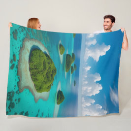 Wrap jezelf in het paradijs: tropische archipel fleece deken