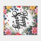 Wrap jezelf in vreugde: Happy Spring Fleece Deken (Voorkant (Horizontaal))