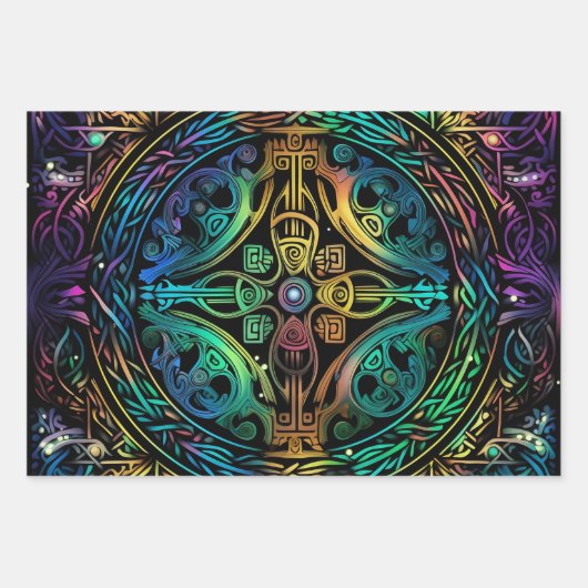 Wrap met Wow: Abstract grafisch ontwerp Inpakpapier Vel (Voorkant 3)