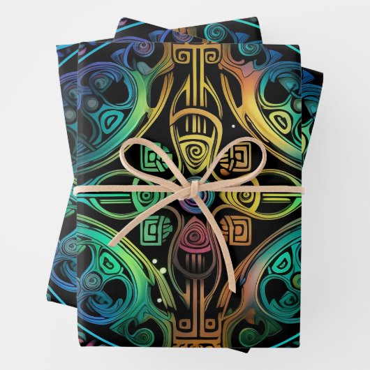 Wrap met Wow: Abstract grafisch ontwerp Inpakpapier Vel (In situ)