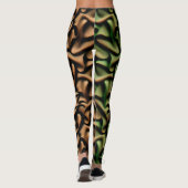 Wrap up Groen Koper Mozaïek Patroon Leggings (Achterkant)