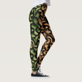 Wrap up Groen Koper Mozaïek Patroon Leggings (Rechts)