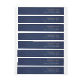 Wraparound address label, marineblauw, bruiloft (Vel)