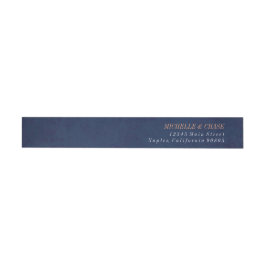 Wraparound address label, marineblauw, bruiloft