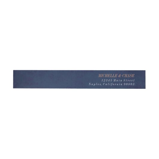 Wraparound address label, marineblauw, bruiloft (Individueel)