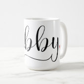 Wraparound "Hubby" Handgeschreven script Koffiemok (Voorkant rechts)