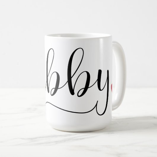 Wraparound "Hubby" Handgeschreven script Koffiemok (Voorkant rechts)