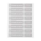 Wraparound Return-adreslabels voor vrede en liefde (Vel)