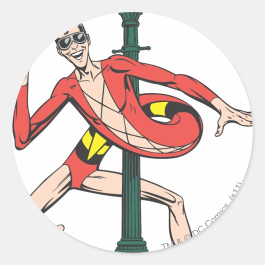 Wraplamp met plastic Man Ronde Sticker (Voorkant)