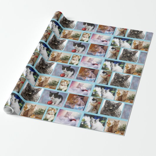 Wrappapier voor kerstkatten cadeaupapier (Uitgerold)