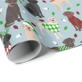 Wrappapier voor kerstlabradors voor wederinkoop cadeaupapier (Rol Hoek)