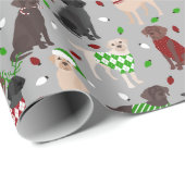 Wrappapier voor kerstlabradors voor wederinkoop cadeaupapier (Rol Hoek)