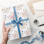 Wrappapier voor theebekers cadeaupapier<br><div class="desc">Laat je speciale dag bloesem met het theekophaalpapier! Dit ontwerp is voorzien van verbluffende handbeschilderde waterverf floralen in kleurtinten van diep paars, stoffig blauw en wazige roze met grijze zonlaag. Of je nu een tuinfeest of een luie, intieme verzameling organiseert, dit mooie papierontwerp zal je een speciale charme geven. Zoek...</div>