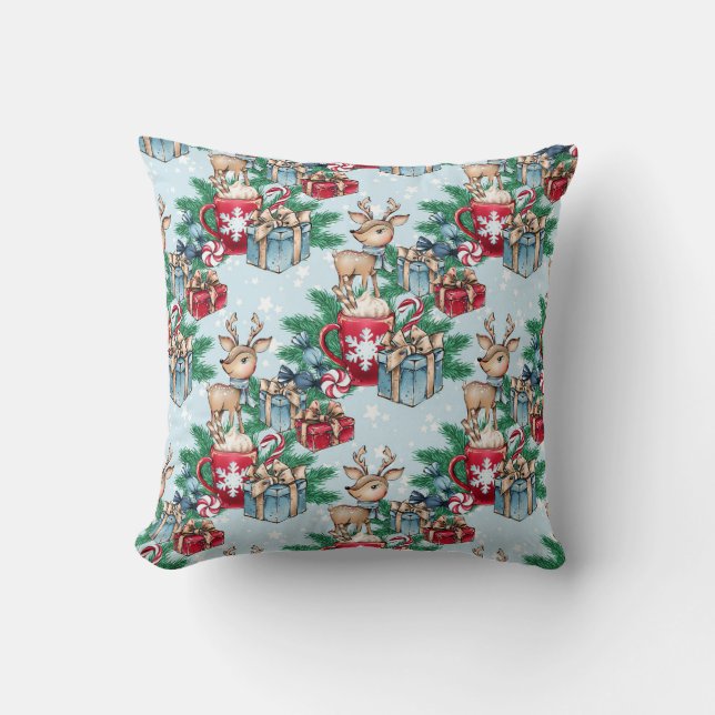 Wrappe Cadeaus Winter Kerstthema Deer Kussen (Voorkant)
