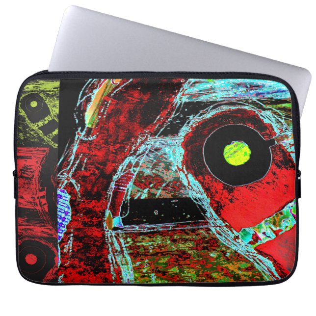 Wrapped Canvas Frequency Serpent Abstract Energy  Laptop Sleeve (Voorkant)