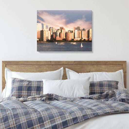 Wrapped Canvas NYC Lower Manhattan Skyline (Insitu (Slaapkamer))