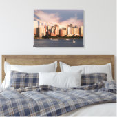 Wrapped Canvas NYC Lower Manhattan Skyline Afdruk (Insitu (Slaapkamer))